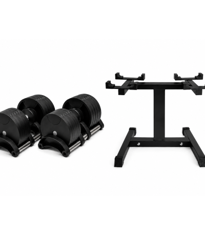 Mancuernas ajustables 20 kg con rack HARDEN